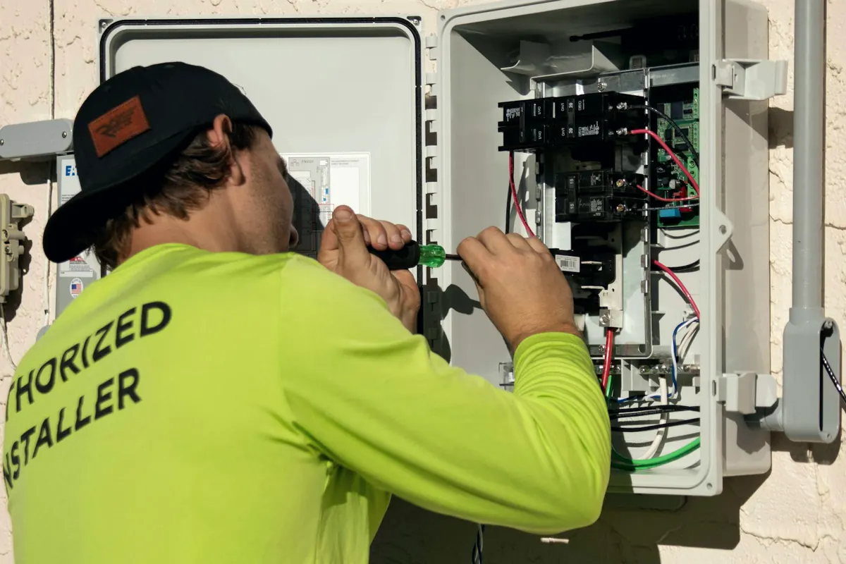 Instal·lador autoritzat treballant en un quadre elèctric